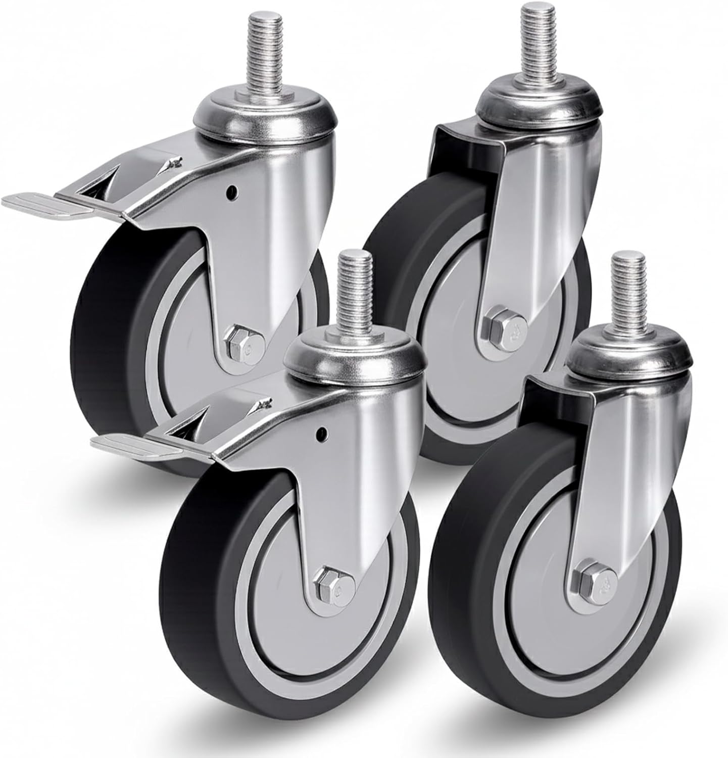 Hochwertige Rollen, gummiert 100mm hoch