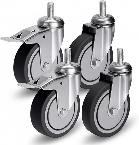 Hochwertige Rollen, gummiert 100mm hoch