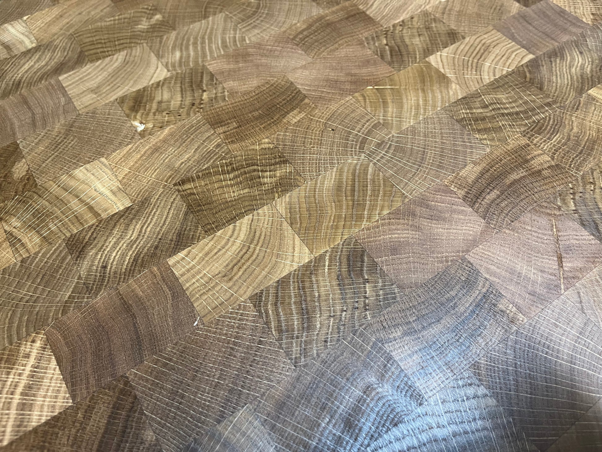 Eichenbrett in Hirnholzverleimung 64 x 50 x 4,7 cm, geölt